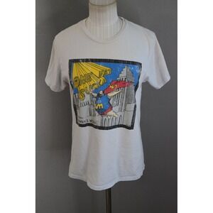 Umphreys McGee Graphic T Shirt Small White Superhero Print Men's Distressed